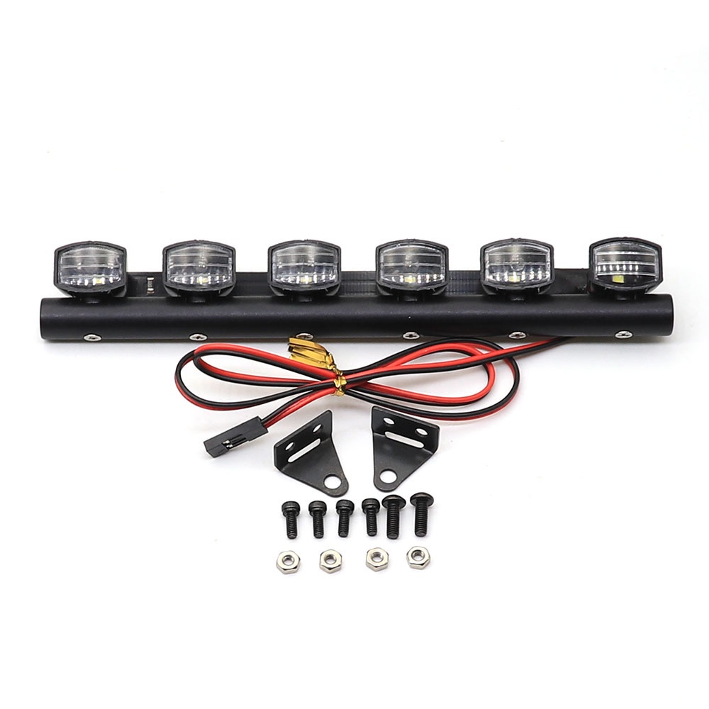 แถบไฟหลังคารถบังคับ LED สําหรับรถไต่หินบังคับ 1/10 Axial SCX10 90046 Traxxas TRX4 Redcat GEN8 RGT EX86100 Tamiya CC01