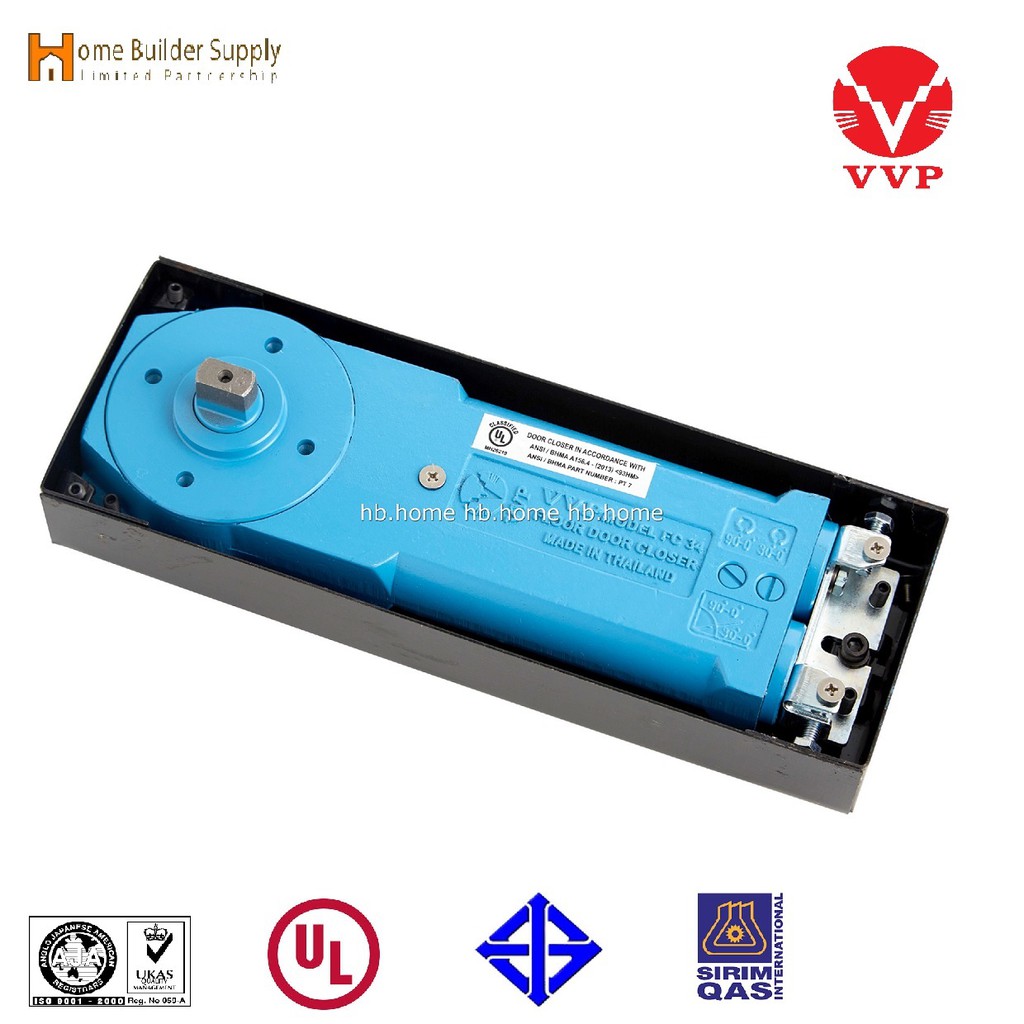 VVP โช้คฝังพื้น รุ่น FC34 ไม่รวมอุปกรณ์ สำหรับประตูบานกระจกเปลือย มี2ฟังค์ชั่นให้เลือก แบบตั้งค้าง แ