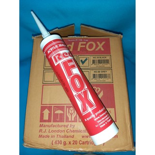 กาวซิลิโคน RED FOX ACRYLIC SEALANT สีดำ จำนวน 1 กล่อง(20 หลอด) (GL132) กาวซิลิโคน ซิลิโคน อะคิลิก