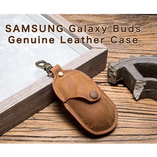 for Samsung Galaxy Buds Case,Genuine Leather Cover with Keychain for Galaxy Buds &amp; Galaxy Buds+ Plus