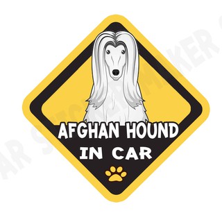 สติกเกอร์ติดรถ สติ๊กเกอร์ติดรถยนต์ สติกเกอร์หมา Afghan Hound dog DGA3