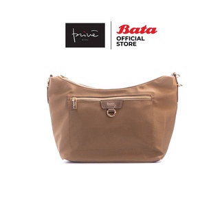 Bata บาจา ยี่ห้อ Prive กระเป๋าสะพายไหล่ กระเป๋าสะพายผ้าไน่ล่อน Shoulder Bag น้ำหนักเบา สำหรับผู้หญิง รุ่น Vivian สีกากี 9074015
