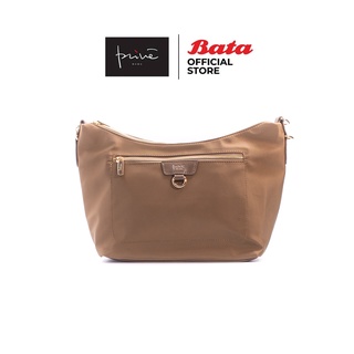 Bata บาจา ยี่ห้อ Prive กระเป๋าสะพายไหล่ กระเป๋าสะพายผ้าไน่ล่อน Shoulder Bag น้ำหนักเบา สำหรับผู้หญิง รุ่น Vivian สีกากี 9074015