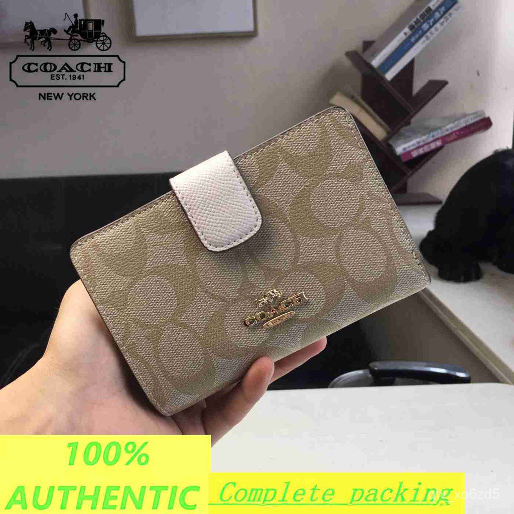 like100% Coach Short Wallet Women Medium Wallet Can Hold Coins In Stock  with Receipt 53562 87936 33034 39127 3375 3452 3 | Shopee Thailand