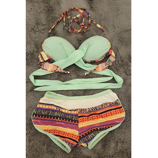 ชุดว่ายน้ำ Bikini บิกินี่ สีเขียวมิ้น ใส่ได้หลายแบบ น่ารัก มาก