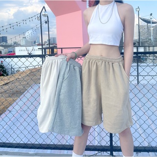✨ กางเกงขาสั้น สไตล์เกาหลี UNISEX  Cotton Wide-leg short Pants By Chudshopp