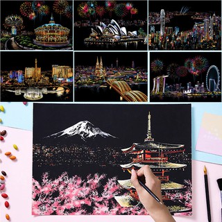 ราคาภาพวาด Magic Scratch Art ภาพขูดสีสันสดใสสวยงามมากๆ ขนาด 40.5x28.5cm  ของเล่นสร้างสีสันศิลปะ