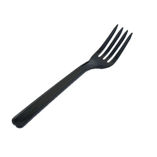 ส้อมญี่ปุ่น พีพี สีดำ ขนาด 6 นิ้ว แพ็ค 100 ชิ้น/Aero Fork Japanese PP Black Color Size 6 inch 100 pieces pack