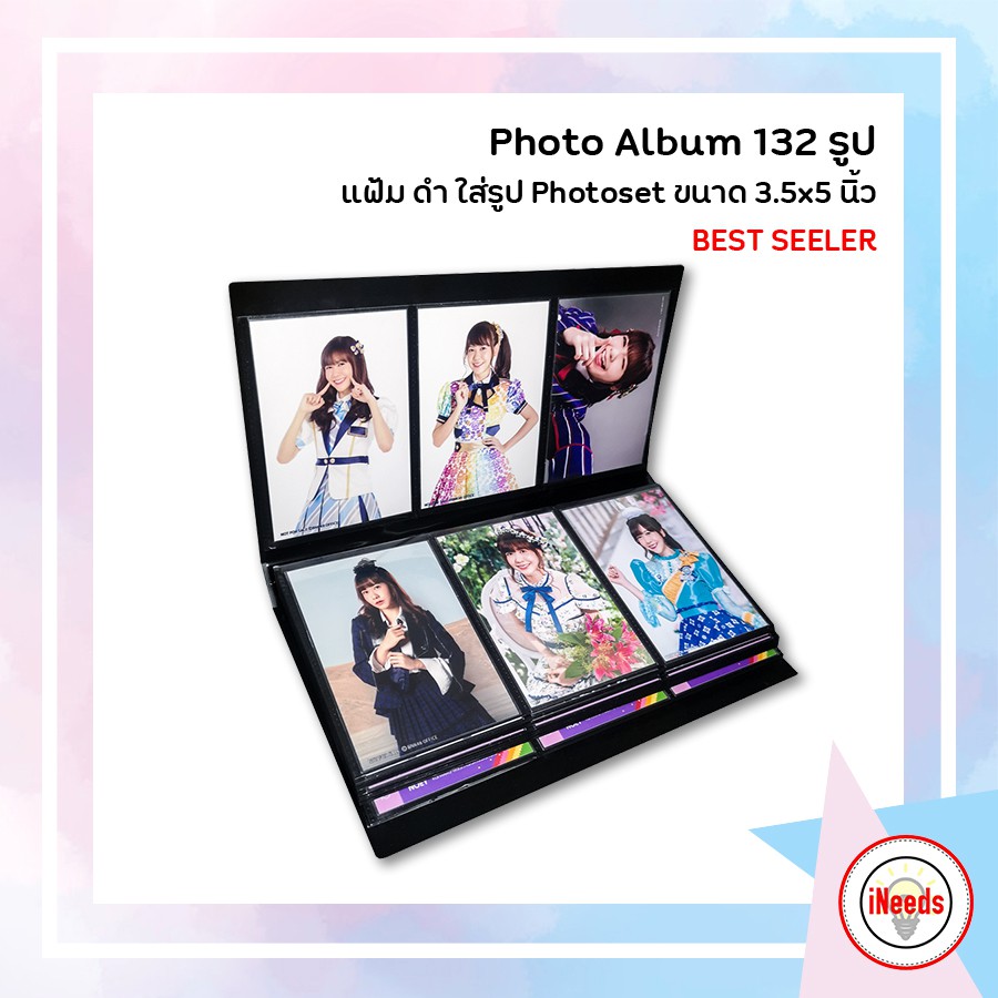 ถูกที่สุด BNK48 แฟ้มดำ 3 ช่อง ใส่รูป Photoset 80/132 /144 รูป รุ่น Black Ultra Clear
