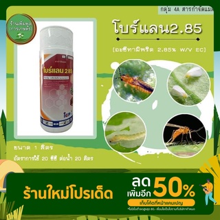 โบร์แลน อะซีทามิพริด 2.85% กำจัดเพลี้ยไฟ แมลงตัวบิน ยาเย็น ชนิดดูดซึม ออกฤทธิ์ทำลายแบบเฉียบพลัน ขนาด 1 ลิตร