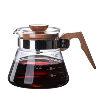 ชุดดริปกาแฟ V60 ทำจากแก้วด้ามไม้โอ๊ค ดริปเปอร์ เหยือก V60 coffee drip set wooden handle 📌