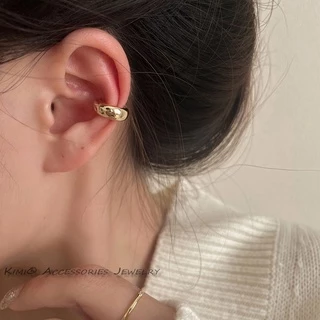 ชุดเครื่องประดับ ต่างหูห่วงทอง 14k แบบไม่เจาะ สําหรับผู้หญิง