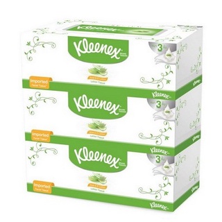 กระดาษเช็ดหน้า KLEENEX ALOE&amp;E แพ็ค 3 10018565 กระดาษชำระ อุปกรณ์ในห้องน้ำ ห้องน้ำ