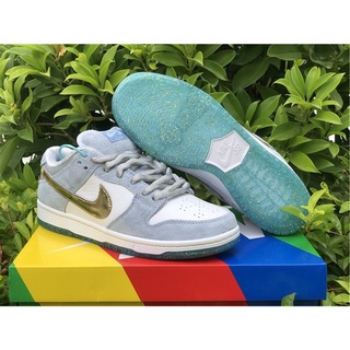 ☂ↂSean Cliver x Nike SB Dunk Low White/Psychic Blue-Metallic Gold DC9936-100