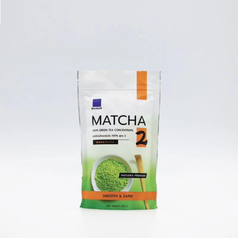 มีสินค้าพร้อมส่ง Bluekoff ผงชาเขียวมัทฉะ เข้มข้น เกรดพรีเมี่ยม Matcha Greentea Premium สูตร 2 (1ถุง บรรจุ 200 g.)