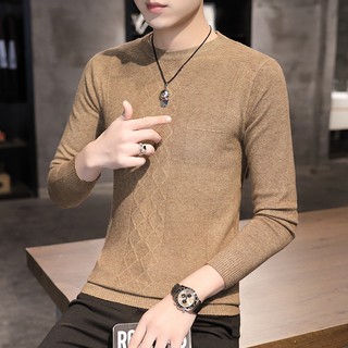 เสื้อกันหนาวผู้ชายเกาหลีสลิมคอกลมแขนยาว 6 สี