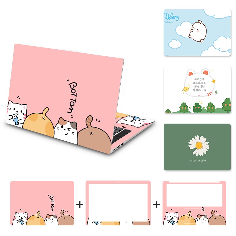 💥สติกเกอร์แล็ปท็อป Universal ลายการ์ตูน DIY กันน้ำ ติดเหนียวไร้ฟอง ลอกเปลี่ยนใหม่ได้ทนทาน ป้องกันรอยขีดข่วน อุปกรณ์ครบ 3 ชิ้น (12-17 นิ้ว) ส่งไว พร้อมส่ง