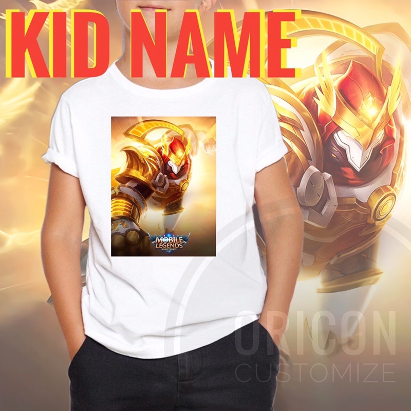 ตํานานมือถือบางเสื้อยืด mlbb ผ้าฝ้าย baju hero skylark khufra Layla custom nama boy เสื้อสาว fanny เ