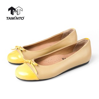 ส่งฟรี!! Taminto รองเท้าผู้หญิง หนังแท้ ส้นแบน ทรงบัลเล่ต์ พื้นนิ่ม เบา ใส่สบาย W3419 Womens Leather Ballet Flats