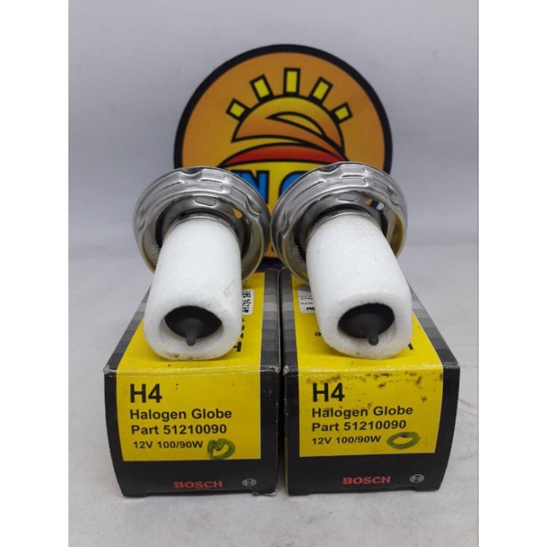หลอดไฟหน้า  H4 12 V  100/90 W  BOSCH จานกลม 2  ดวง  ราคา  290  บาท