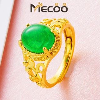 【Mecoo】แหวนชุบทองแท้ 24k ประดับพลอยเทียม