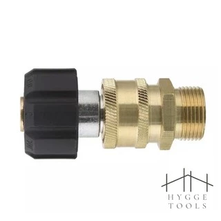 ข้อต่อสวมเร็วเครื่องฉีดน้ำ ข้อต่อผู้เมีย 3/8" เกลียว M22x1.5 ข้อต่อทองเหลือง