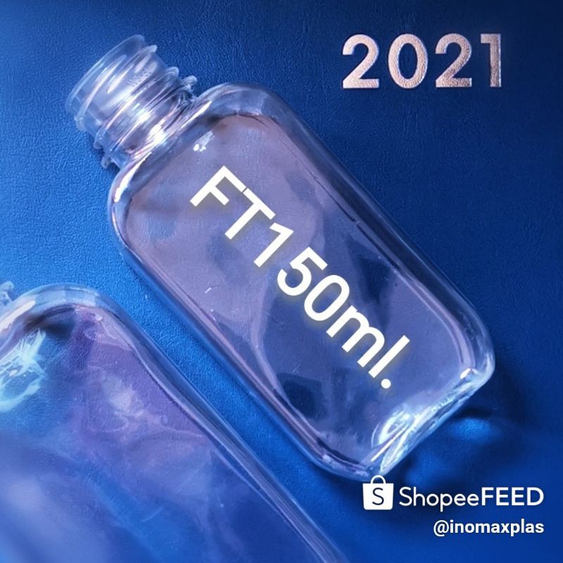 ขวดแบนเรียบ 150ML(FT150ML)150ใบ(ฝาคละสีไม่ได้)