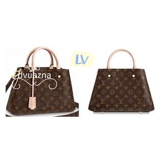 💯 ของแท้ LOUIS VUITTON/LV Montaigne BB Presbyopia Canvas Portable Shoulder Messenger Bag/ขนาดเล็ก