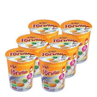 มาม่าคัพ โจ๊กกึ่งสำเร็จรูป รสไก่ 45 กรัม x 6 ถ้วย Mama Cup Instant Porridge Chicken Flavor 45g x 6 Cups