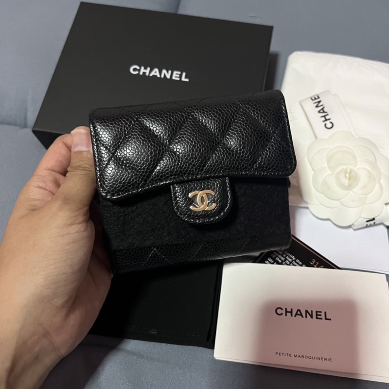 New Chanel trifold wallet อะไหล่ทอง holo31 ของแท้ อปก.ครบ