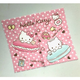 KITTY Fผ้าเช็ดแว่นตา  เช็ดแว่น  ทำความสะอาดแว่นตา  ลาย KITTY F 2 F  ขนาด 17 x14 cm ผลิตจากวัสดุอย่างดี งานดี  MANOPNEST