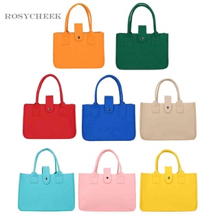 ♚พร้อมส่ง♚[rosycheek.th] กระเป๋าถือ กระเป๋าสะพายไหล่ ผ้าสักหลาด ขนาดพกพา สําหรับใส่เครื่องสําอาง เดินทาง