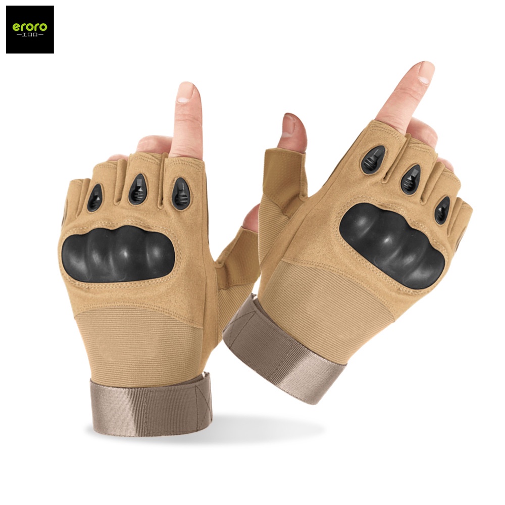 ERORO ถุงมือแบบเปิดครึ่งนิ้ว สำหรับขับมอเตอร์ไซด์ ออกกำลังกาย