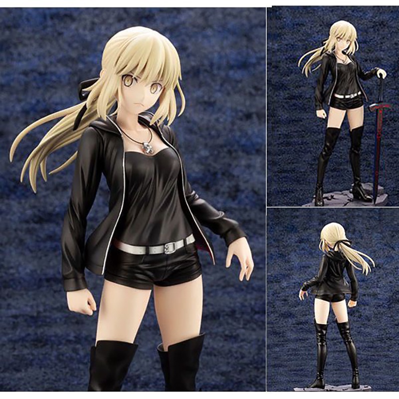 ใหม่ โมเดลฟิกเกอร์อนิเมะ Fate Grand Order Saber Arturia Pendragon ขนาด 23 ซม. สีดํา ของเล่นสําหรับเด็ก