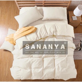 โปร   1099 ⭐️SANANYA BEDDING ชุดเครื่องนอนแบบทูโทน สีไข่มุก⭐️