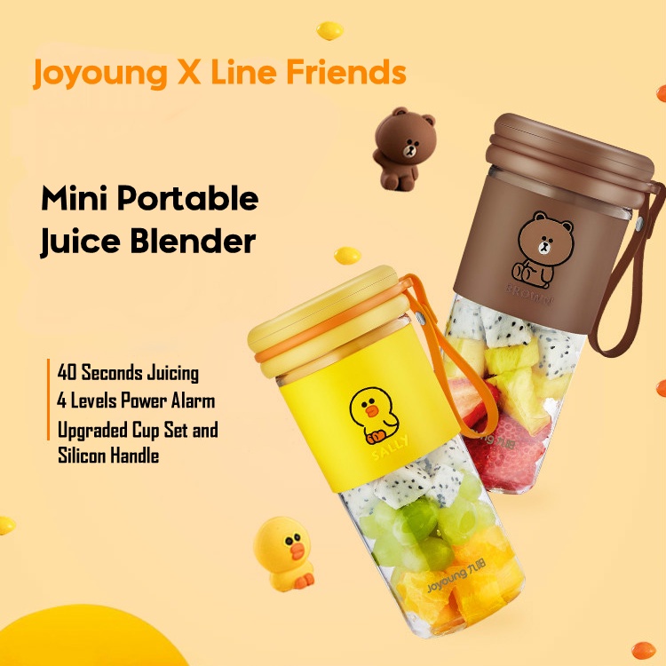 Joyoung Line Friends mini Juice Blender portable Juicer juice cup 300mL Rechargeable GK4K