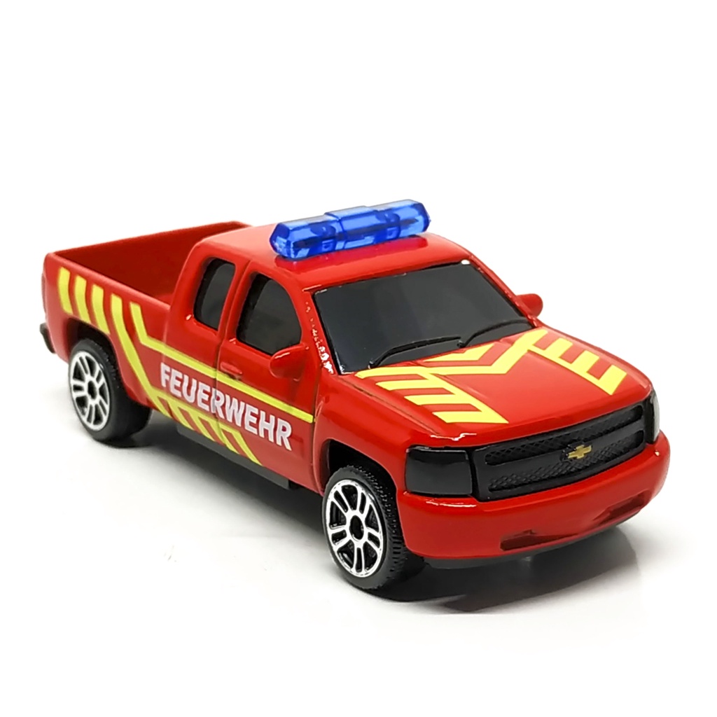 Majorette Chevrolet Silverado - Feuerwehr - Right Wipers - Red Color /Wheels D5S /scale 1/71 (3 inch