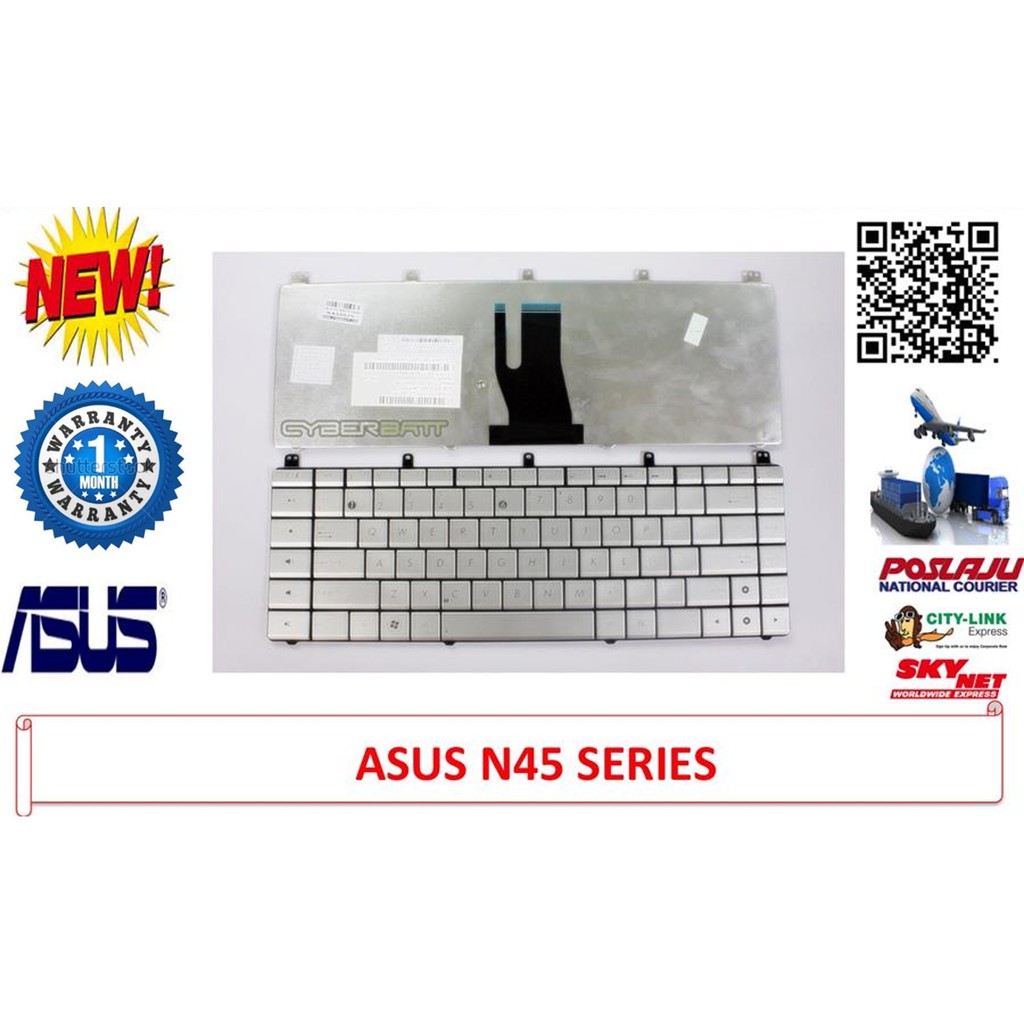 คีย์บอร์ด Asus N45 N45-2 N45E N45S N45SF N45Sl N45V N45Vm 04GN6L1KUK00-2 0KNB0-5200RU00 series สีเงิ