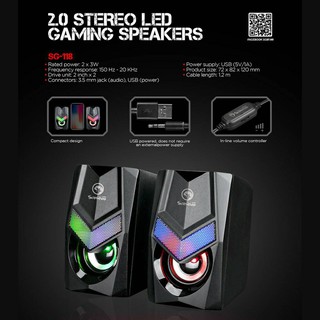 Marvo Speaker ลำโพงตั้งโต๊ะ รุ่น SG-118/SG-119/Nubwo NS-39  USB power แจ๊คเสียบ  3.5mm ไฟ RGB LED เป็น Gaming Speaker