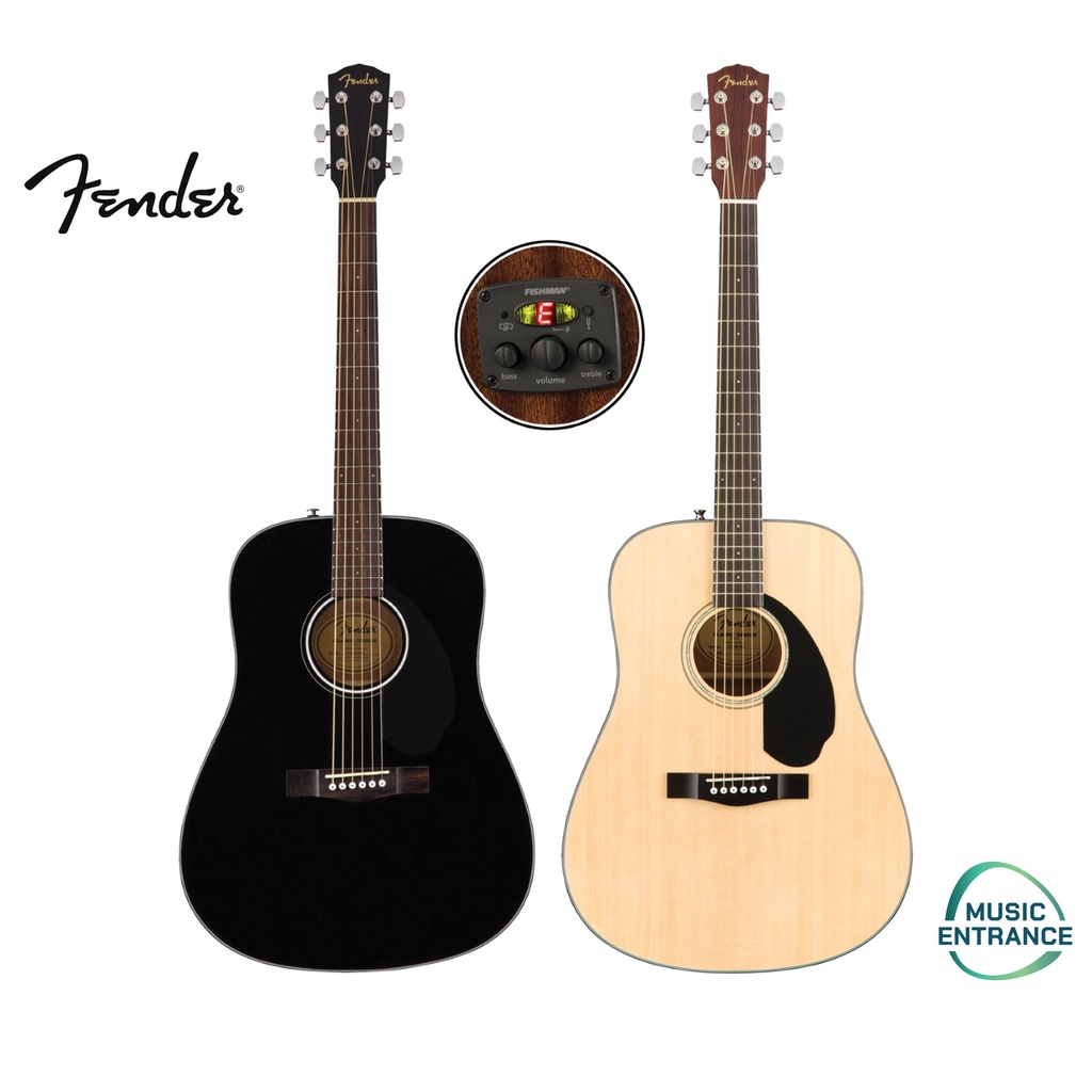 Fender CD-60S Top Solid Spruce Electric Acoustic Guitar กีต้าร์โปร่ง กีตาร์โปร่งไฟฟ้า เฟนเดอร์ หน้าไ