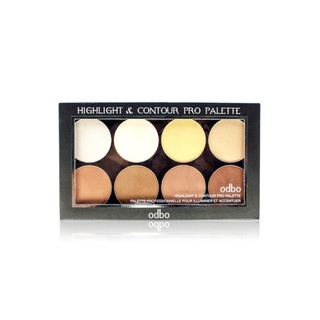 เนื้อฝุ่น odbo highlight &amp; contour pro palette ไฮไลท์ คอนทัว เนื้อฝุ่น od138