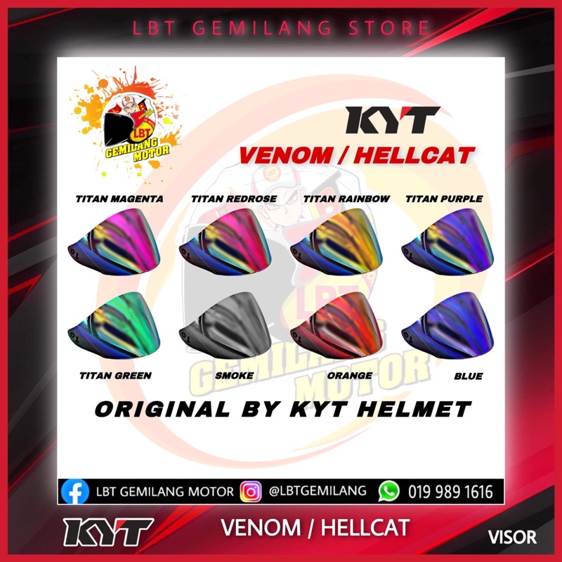 หมวกกันน็อค KYT VIS VISOR [HELLCAT & VENOM] โดยหมวกกันน็อค KYT