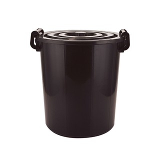 ถังน้ำพลาสติกพร้อมฝา ขนาด 57 ลิตร รุ่น 17 สีดำ Plastic water tank with lid 57 liters, model 17, black