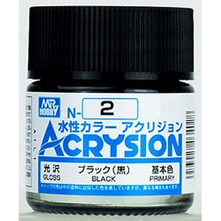 Mr.Hobby สีสูตรน้ำ Acrysion N2 Black สีน้ำสำหรับพลาสติกโมเดล กันพลา