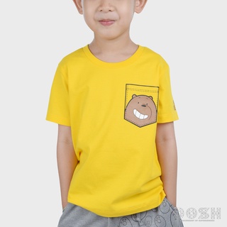 DOSH KIDS UNISEX T-SHIRTS WE BARE BEARS เสื้อยืดคอกลม แขนสั้น เด็กชาย-เด็กหญิง 9FBBBT5020-YE