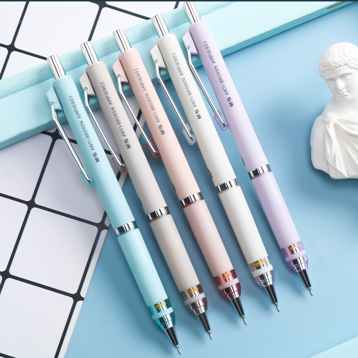 M&G ดินสอกด สีมาการอง 360° ดินสออัตโนมัติ ป้องกันการแตกหัก HB 0.5 & 0.7 มม. เครื่องเขียนสํานักงาน โรงเรียน