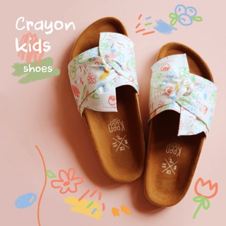 SCANDLE CRAYON KIDS : รองเท้าแตะสกรีนลายCRAYON KIDS