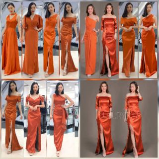 MAXIDRESS ส้ม เดรสส้มราตรี เดรสราตรียาว S M L XL 2XL.3XL เดรสสั้น เดรสราตรี เดรสไปงาน เดรสออกงาน เดรสแดง เดรสเทา