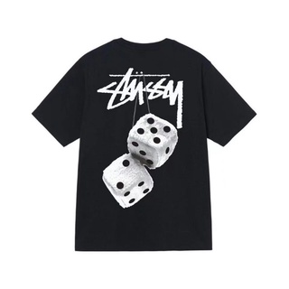 เสื้อผ้าผชเสื้อยืด Stussy Fuzzy Dice Tee พิมพ์ลายลูกเต๋าS-5XL