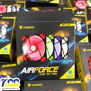 พัดลมเคส Nubwo Airforce NFT-100 120mm Fan Case พัดลมคอม ไฟLED ลมแรง NFT100 พัดลมคอมพิวเตอร์ รับประกันของแท้